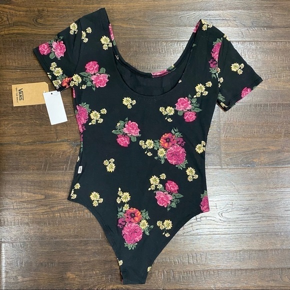 Vans Botanic V Short Sleeve Floral Bodysuit Sz XS - Picture 6 of 12